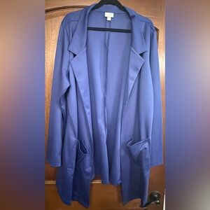 LuLaRoe Gwen Blazer 3XL NWT Blue Purple Stretch Cardigan Jacket